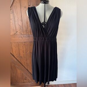 LOFT Navy Sleeveless V-Neck Dress